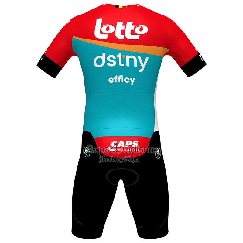 Lotto Dstny Ropa Ciclismo Culotte Corto 2023 Mangas Cortas Rojo Azur2